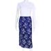 Marni Womens High Rise Floral Midi Pencil Skirt Royal Blue Size 38 IT 2 US