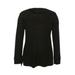 Green Tea Womens Size X-Large Brushed Waffle Knit Top, Black