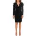 CQ by CQ Womens Velvet Puff Shoulders Cocktail Dress