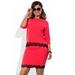 New Style Women Plus Size 2 Pieces Set O Neck Knee Length Outfits Party Dress