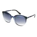 Womens 90s Round Butterfly Plastic Gradient Lens Sunglasses Blue Black