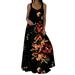 LAPA Women's Floral Printed Maxi Dresses Spaghetti Strap Loose Straight Dress