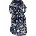Womens Blue White & Black Marble Print Sheer Summer Dress Tunic Cut Dress