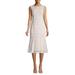 ADRIANNA PAPELL Womens Ivory Knitted Stripe Solid Sleeveless Jewel Neck Below The Knee Fit + Flare Dress Size 8