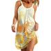 UKAP Women Beach Sundress Sleeveless Summer Shirt Dress Beach Cover Up Dress for Ladies Casual Baggy Kaftan Short Dress