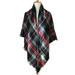 Dettelin Unisex Cashmere-like Solid Color Scarf Large Grids Tassel Scarf Amice for Autumn and Winter