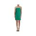 CRYSTAL DOLLS Womens Green Spaghetti Strap Square Neck Mini Body Con Cocktail Dress Size 11