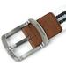 Ostrifin Men'S Stripe Belts Casual Belt Metal Buckle Canvas Leather Belt
