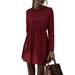 UKAP Women Casual Loose T-Shirt Tops Dress Long Sleeve Solid Color Midi Dress Ladies Hooded Long Sleeve Jumper Mini Dress Casual Hoodies Sweater Pullover Tops