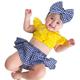 Canrulo Newborn Baby Girls Off Shoulder Crop Tops+Plaid Skirt Shorts+ Headband 3PCS Set