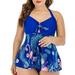 Two-Piece Swimming Skirt for Women Plus Size Swimsuit Beachwear Anti-Exposed Beachwear