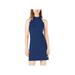 BCX Womens Blue Sleeveless Halter Above The Knee Sheath Dress Size XL