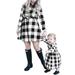 Listenwind Mommy and Me Outfits Plaid Christmas Dress Matching Set Mom and Daughter Xmas Party Dresses White