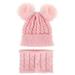 Kids Boy Girl Pom Hat Kit Winter Warm Knit Bobble Beanie Cap Scarf Set