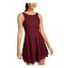 SPEECHLESS Womens Burgundy Sleeveless Jewel Neck Short Fit + Flare Cocktail Dress Size 5