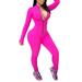 Ma&Baby Women Long Sleeve High Neck Zipper Bodycon Tight Full Length Jumpsuits Rompers One Piece Outfits