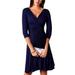 MAWCLOS Summer V Neck Madi Dress for Women Boho Beach Wrap Sundress Casual Cotton Plain 3/4 Sleeve Swing Dress Ball Gown Party