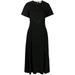 Moncler Ladies Black Ribbon Detail Mid-Length Dress