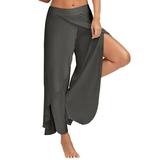 Niuer S-5XL Women Sporty High Split Mid Waisted Pants Comfy Track Pants Activewear for Pilates Yoga Dancing Running