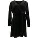 Halston Petite Crushed Velvet Blouson Slv Dress NEW A345778