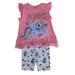 Hasbro Little Girls Pink Blue My Little Pony Print 2 Pc Shorts Outfit