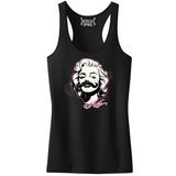 Junior's Marilyn Monroe Mustache Black Racerback Tank Top T-Shirt X-Large Black