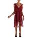 MAX + ASH Womens Ruffled Cocktail Wrap Dress