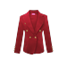 Womens Double Breasted Gold Button Front Blazer Jacket(Red,Large)