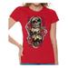 Awkward Styles Three Sugar Skull Tshirt for Women Skull Red Roses Shirt Sugar Skull Shirt Day of the Dead Shirt Dia de los Muertos Gifts for Her Skull T-Shirt Halloween Outfit Sugar Skulls Tshirt