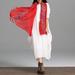 Ethnic Women Dress Solid Cotton Pocket Round Neck 3/4 Sleeve Loose Baggy Vintage Maxi Gown Robe One-Piece