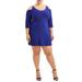 Women's Plus Size Embellished Cold Shoulder Flare Sleeve Dress