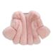LIDYCE Women Stylish Solid Jackets Fur Short Stitching Faux Fur Coat