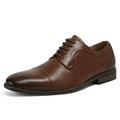 Bruno Marc New Men's Dress Oxfords Shoes Cap Toe Lace Up Leather Shoes JFB19002M DARK/BROWN Size 8.5