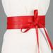 MABOTO Women Wide Waist Belt PU Leather Adjustable Wraparound Self-tie Bowknot Casual Chic Cinch Waistband