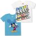 Disney Boy's 2-Pack Happy Mickey Mouse Graphic Tee Shirt Set, 100% Cotton, Blue, 18 Months