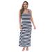 Just Love Racer Back Tank Dress with Stripes 2093 (1X, Navy White Stripe)