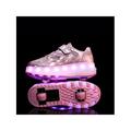 UKAP Boys Girls Luminous Sneaker LED Double Wheels Casual Shoes Children Kids Outdoor Gift Sport Shoes