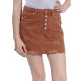 FREE PEOPLE Womens Brown Frayed Micro Mini Skirt Size: 29 Waist