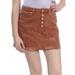 FREE PEOPLE Womens Brown Frayed Micro Mini Skirt Size: 29 Waist
