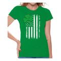 Awkward Styles Irish American Shirt St. Patrick's Day T-Shirts for Women Shamrock Green Irish American Clover Gifts for Her St. Paddy's Day Tshirt Proud To Be Irish American Irish Party Tshirts