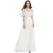 Ever-Pretty Women's Embroidery Maxi Party Dress Chiffon Long Plus Size Evening Dress 00691 White US4