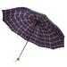 Plaid Lightweight Compact Travel Sized Windproof Nylon Umbrella With Easy Open Button