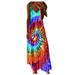 ANNA Womens Sleeveless V-Neck Tie Dress Slim Casual Maxi Dress Boho Dresses