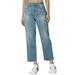TheMogan Women's Boyfriend Washed Mid Rise Loose Fit Straight Leg Cropped Jeans