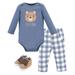 Hudson Baby Boy Long Sleeve Bodysuit, Pants & Shoes, 3pc Outfit Set