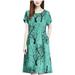 Spftem Fashion Casual Women O-Neck Short Sleeve Long Dress Printed Ladies Dress