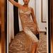 Alloet Luxury Sequins Women Sleeveless Tassels Fringe Bodycon Night Dress