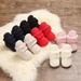 ZDMATHE Newborn Baby Girls Boot Shoes Toddler Fleece Snow Boot Shoes Infant Knitted Bow-knot Crib Shoes Baby Autumn Winter Warm Shoes