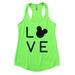 Funny Disney Trip Flowy Tank Top - Vacation Gym Shirt â€œLove Disneyâ€� Funny Threadz Medium, Neon Green