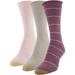 Gold Toe Womens Ultra Soft Roll Top Crew Socks, 3 Pairs